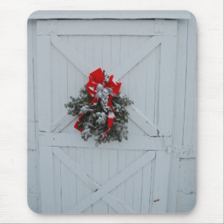 Christmas Barn Door Mouse Pad