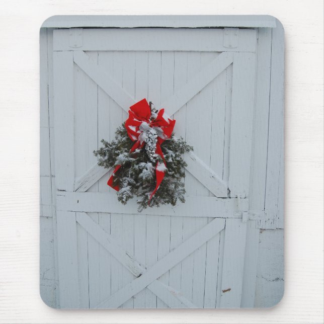 Christmas Barn Door Mouse Pad (Front)