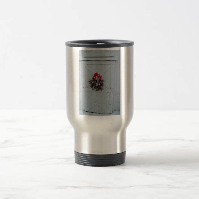 Christmas Barn Door Travel Mug (Center)