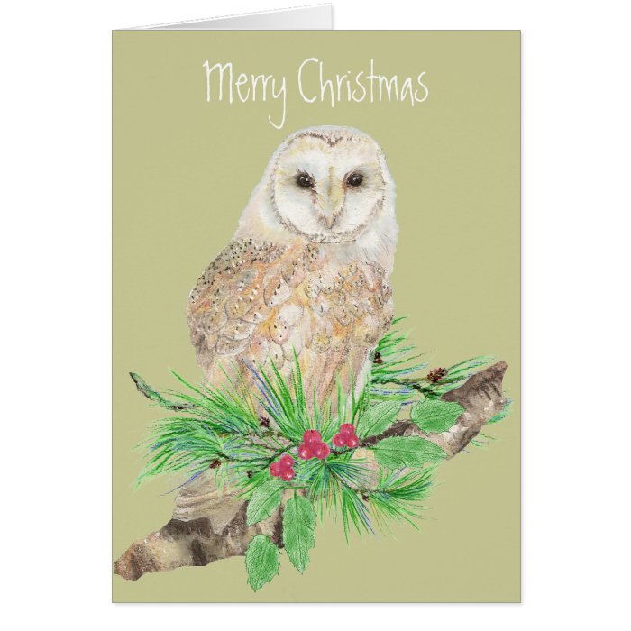 Christmas Barn Owl Greeting Cards