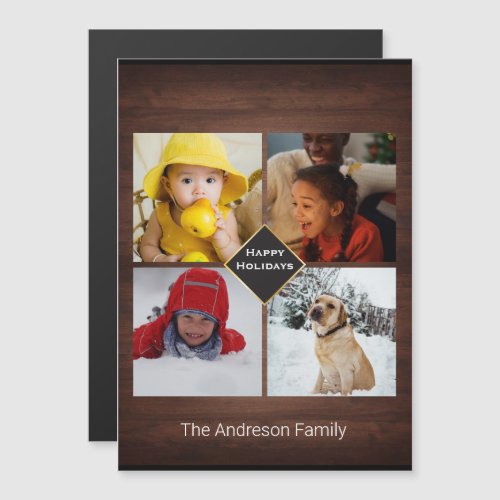 Christmas Barn Wood Fun 4 Family Photo  Card