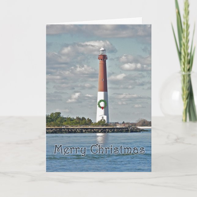 Christmas Barnegat Lighthouse Holiday Card (Front)