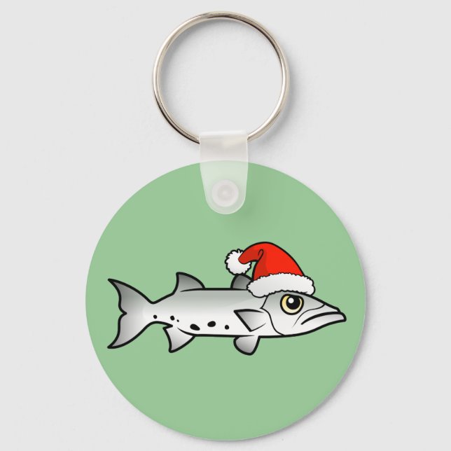 Christmas Barracuda Santa Keychain (Front)
