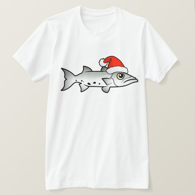 Christmas Barracuda Santa T-Shirt (Design Front)