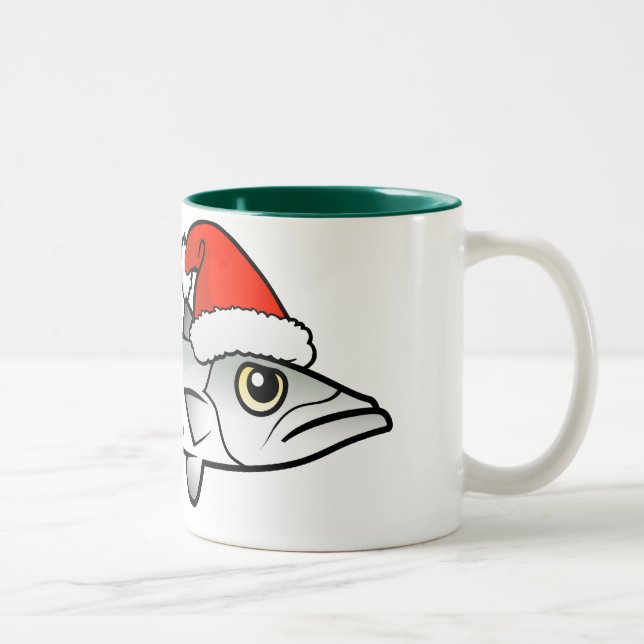 Christmas Barracuda Santa Two-Tone Coffee Mug (Right)
