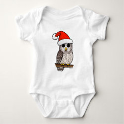 Barred Owl Santa Baby Jersey Bodysuit