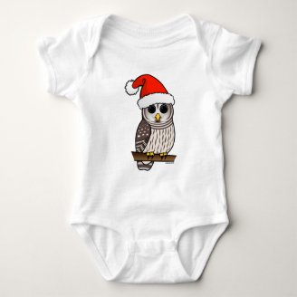 Barred Owl Santa Baby Jersey Bodysuit