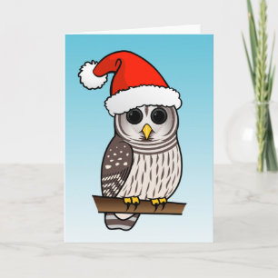 Christmas Barred Owl Santa Holiday Card