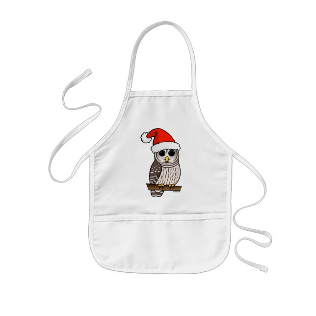 Christmas Barred Owl Santa Kids' Apron (Front)