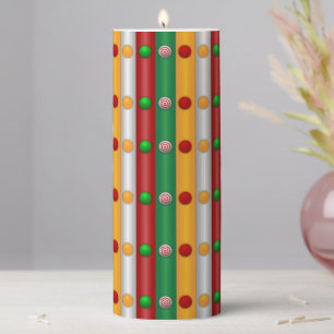 Christmas Bars Pillar Candle