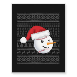Christmas Baseball 20 Temporary Tattoos