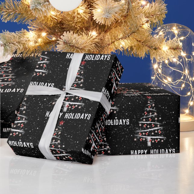 Christmas Baseball and Red Socks Tree   Wrapping P Paper (Holidays)