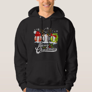 Christmas Baseball Ball Santa Hat Elf Reindeer Fun Hoodie