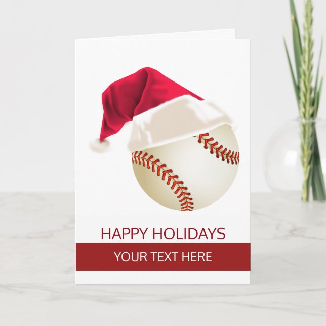 Christmas baseball Ball Santa Hat Greeting Cards (Front)