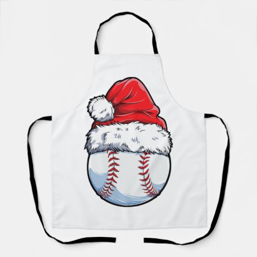 Christmas Baseball Ball Santa Hat Xmas Boys Catche Apron