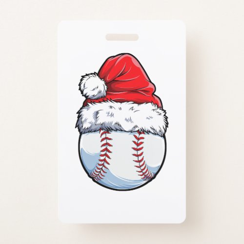 Christmas Baseball Ball Santa Hat Xmas Boys Catche Badge