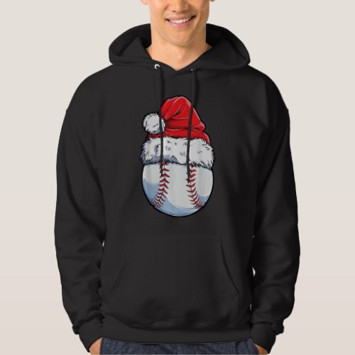 Christmas Baseball Ball Santa Hat Xmas Boys Catche Hoodie