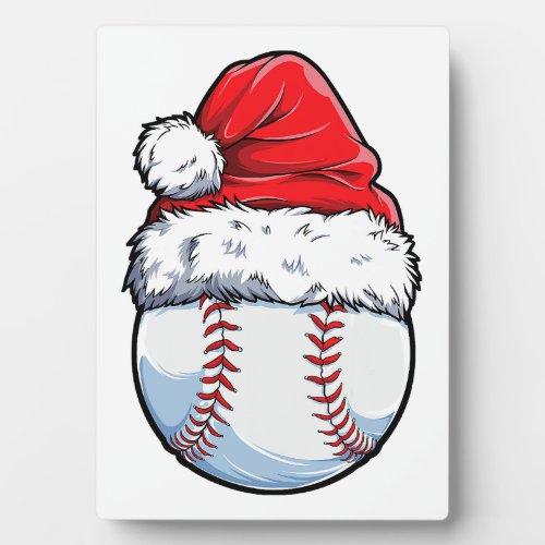 Christmas Baseball Ball Santa Hat Xmas Boys Catche Plaque