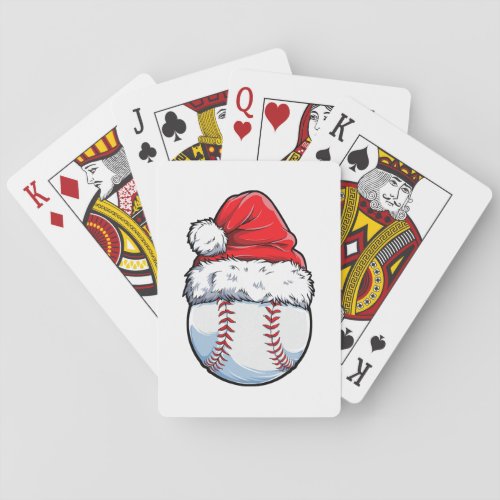 Christmas Baseball Ball Santa Hat Xmas Boys Catche Playing Cards