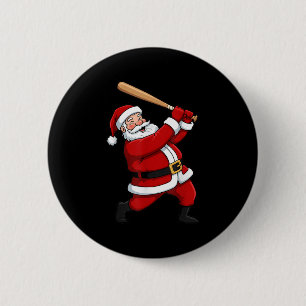 Christmas Baseball Batter Santa Xmas Srt Player Bo Button