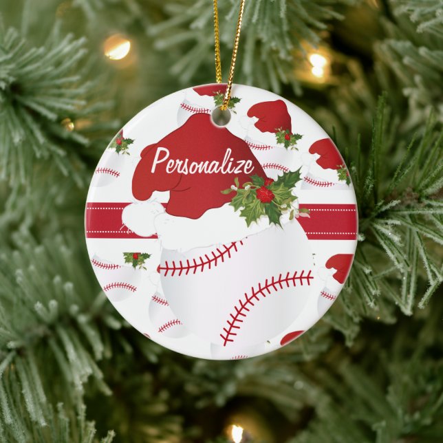Christmas ⚾ Baseball Ceramic Ornament (Tree)