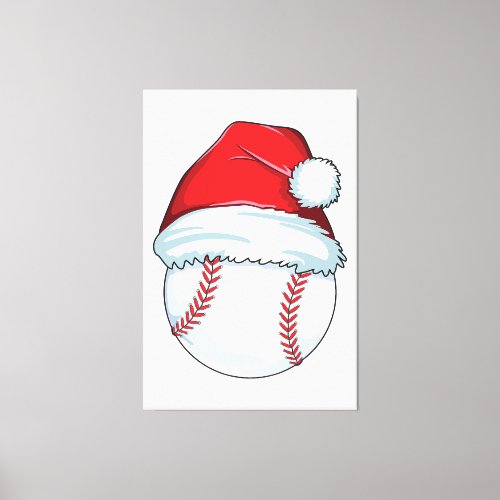 Christmas Baseball  For Kids Men Ball Santa Pajama Canvas Print