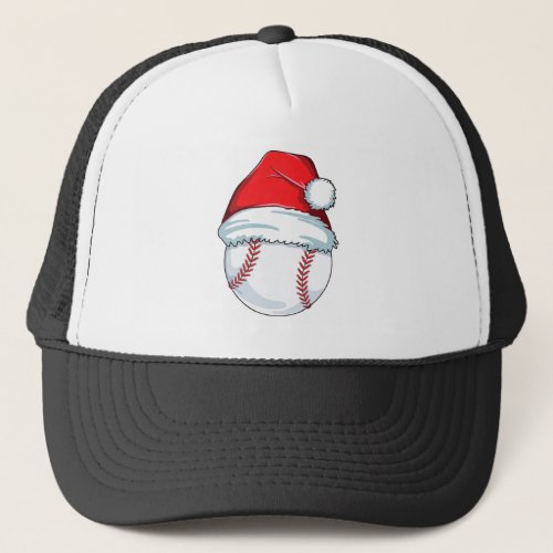Christmas Baseball  For Kids Men Ball Santa Pajama Trucker Hat