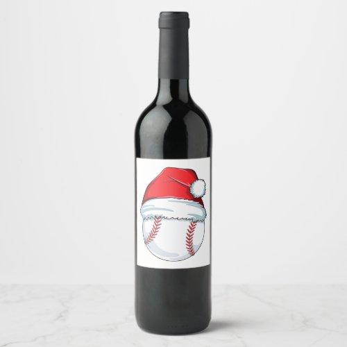 Christmas Baseball  For Kids Men Ball Santa Pajama Wine Label
