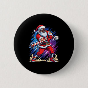 Christmas Baseball Funny Santa Game Day Xmas Boys  Button