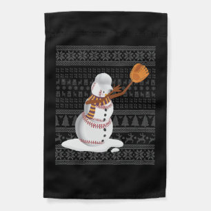 Christmas Baseball  Garden Flag