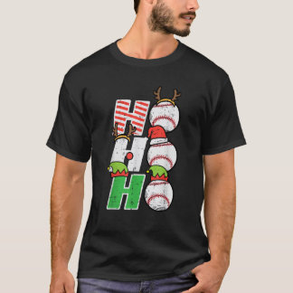 Christmas Baseball Ho Ho Ho Funny Xmas Sports Men T-Shirt