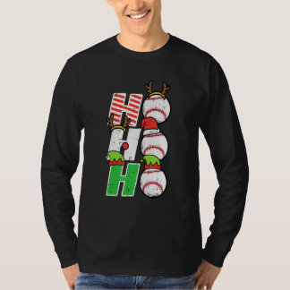 Christmas Baseball Ho Ho Ho Xmas Sports Men Boys T-Shirt