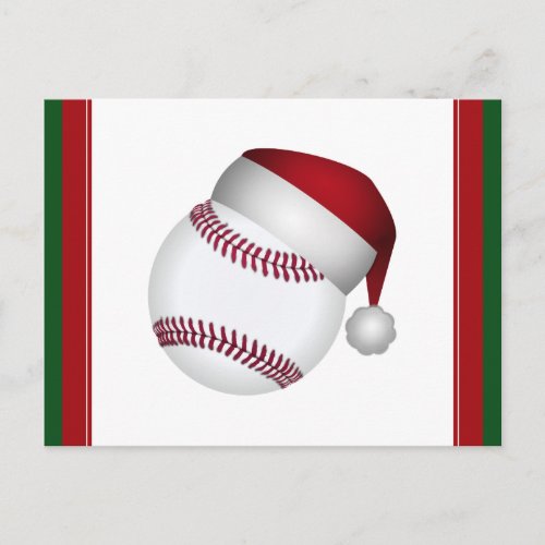 Christmas Baseball Holiday Postcard