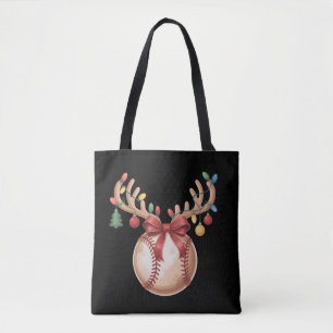 Christmas Baseball Lover Gift Player Xmas Sports Tote Bag