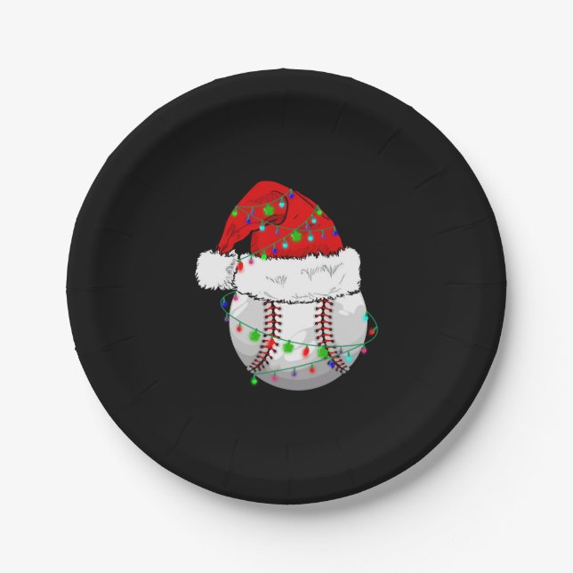 Christmas Baseball Paper Plates (Front)