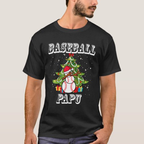 Christmas Baseball Papu Snowman Santa Dabbing Gift T_Shirt
