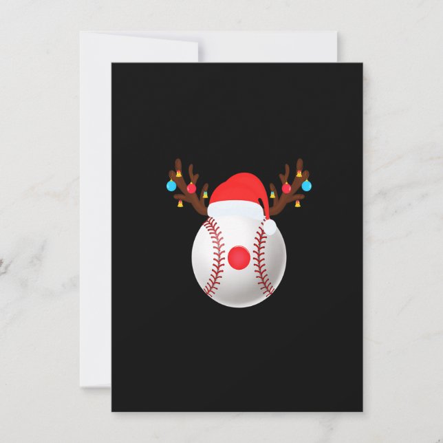 Christmas Baseball Reindeer Ornaments Xmas Pajama  Invitation (Front)