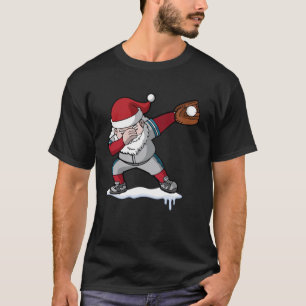 Christmas Baseball Santa Claus Quarterback Boys Ki T-Shirt