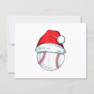 Christmas Baseball Santa Hat Ball Kids Boys Men RSVP Card