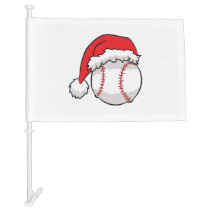 Christmas Baseball Santa Hat Baseball Christmas Car Flag