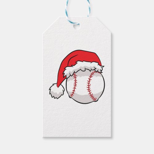 Christmas Baseball Santa Hat Baseball Christmas Gift Tags