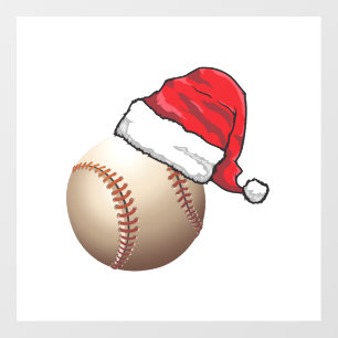 Christmas Baseball Santa Hat Floor Decals