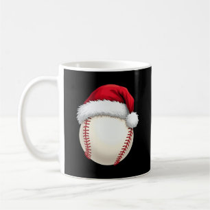 Christmas Baseball Santa Hat Funny Sport Xmas Coffee Mug