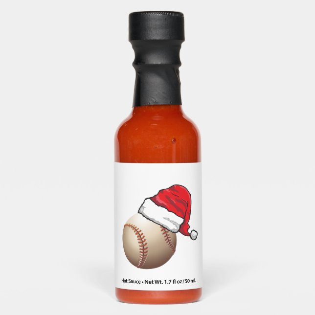 Christmas Baseball Santa Hat Hot Sauces (Front)
