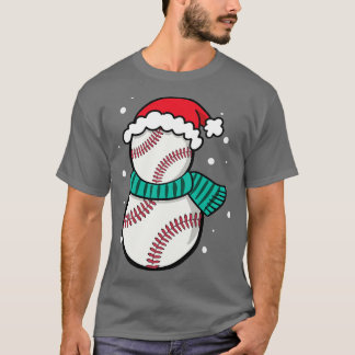Christmas Baseball Santa Hat T-Shirt