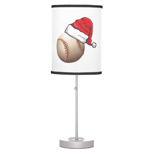 Christmas Baseball Santa Hat Table Lamp