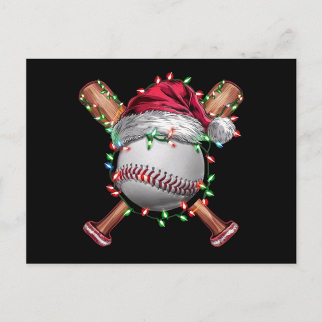 Christmas Baseball Santa Sports Xmas Holiday (Front)