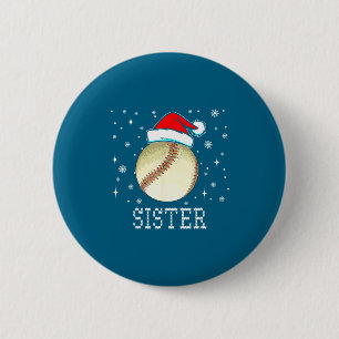 Christmas Baseball Sister Xmas Santa Hat Kids Boys Button