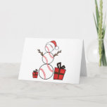 Christmas Baseball Snowman Funny Holiday Card<br><div class="desc">christmas TOP TEE</div>