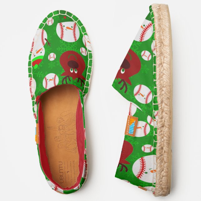 christmas baseball snowman reindeer snowflake espadrilles (Side)